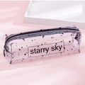 Transparente achteckige Federmappe mit schwarzen Sternen und Starry Sky Aufdruck - Zylindrischer Stern Buchstabe