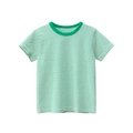 Short-sleeved striped t-shirt for children with green and white horizontal patterns - 90 / Fruit Green & White