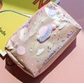 Pink planet glitter makeup bag with space travel theme and holographic finish - Makeup Bag / Planet Cosmetic Bag Pink