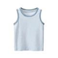 Classic blue and white striped sleeveless cotton tank top for boys in summer season - 90cm / Water Blue & White