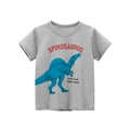 T-shirt grigia a maniche corte per bambini in cotone con stampa di dinosauro Spinosaurus - 90 / grigio melange