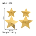 Detailed size chart for 18k gold star earrings with 6cm length and 3.8cm width specs - 18K Gold