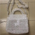 Sac à main élégant fait main en perles acryliques transparentes avec bandoulière assortie - Transparent