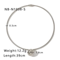 Detail of 18k gold heart necklace showing 1.8cm polished sphere pendant and dimensions - Silver Spiral Texture Ball Pendant Torque (NB-N1038-S)