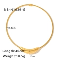 18k gold plated minimalist snake chain necklace with a crescent moon shaped pendant - Gold Crescent Pendant Style (NB-N1039-G)