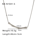 Elegant silver wavy bar pendant necklace with specific product dimensions and weight details - Silver Wavy Bar Pendant Style (NB-N1041-S)