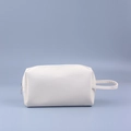 Piccola borsa quadrata bianca in pelle PU con trama Saffiano e manico superiore - PU Beige