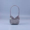 Sparkling silver handmade metal sequin chainmail handbag for women's summer casual style - Silver