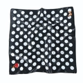 Seidenschal mit Polka-Dots, Leopardenmuster, Rosen und Schmetterlingen für Damen - Schwarzer Polka Dot