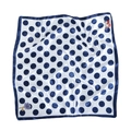 Quadratisches Satintuch mit Punkten, Rosen- und Schmetterlingsdruck auf weißem Grund - 60x60cm / 6# Navyblau Punktmuster