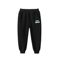 Schwarze Baumwoll-Jogginghose für Jungen mit blauem GROW UP und gelbem Aufdruck - 90cm / Schwarz