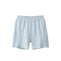 Kinder Shorts mit hellblau-weißen Streifen und elastischem Bund für Freizeit und Zuhause - 130cm / Wasserblau & Weiß