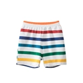 Children casual shorts with colorful horizontal stripes and elastic waistband for summer - 90 / Rainbow Striped