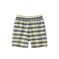 Kids summer cotton shorts featuring colorful horizontal stripes and elastic waistband - 90 / Yellow Blue Gray Striped