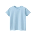 Classic light blue short sleeve cotton T-shirt for boys with minimalist crew neck design - Light Blue