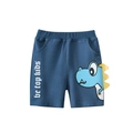 Short pour enfant en coton bleu marine avec motif dinosaure et texte be top kids - Bleu Denim (BTdk9023) / 90cm