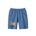 Blue cotton boys sports shorts with yellow triceratops print and elastic waist - 90cm / Army Blue (Triceratops)