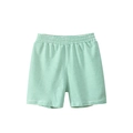 Short d'été pour enfants à rayures vertes et blanches avec taille élastique souple - 90cm / Vert Fruit & Blanc