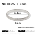 Bracelet serpent élastique en acier inoxydable argenté de 8mm pour hommes et femmes - Style Argenté (NB-B6097-S-8mm)