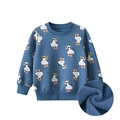Blaues Kinder-Sweatshirt mit Enten-Print und warmem Fleecefutter-Detail - 90cm / Marineblau Ente