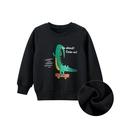 Sudadera negra para niño con estampado de cocodrilo en monopatín y forro polar - 90 / Estilo de Cocodrilo Dibujos Animados Monopatín / Negro