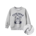 Lichtgrijs sweatshirt voor peuters met berenprint en zachte fleece binnenvoering detail - 100cm / Gemengd Grijs