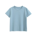 Classic light blue short-sleeved cotton T-shirt for boys with a round neckline - Aqua Blue / 120cm