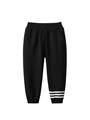 Classic black boys sports sweatpants with side pockets and triple white stripes on the leg - 90cm / Black