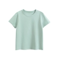 Classic mint green short sleeve crew neck cotton T-shirt for toddler boys in solid color - Waterfall Green / 120cm