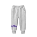 Hellgraue Kinder-Sporthose mit elastischem Bund und LIGHTNING-Aufdruck am Bein - 90 / Meliertes Grau