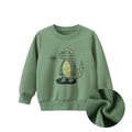 Sudadera de forro polar verde para niños con dibujo de dinosaurio y diseño deportivo - 90 / Verde Artemisa