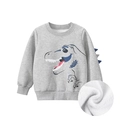 Sweat gris dinosaure pour garçon avec nageoires 3D et doublure polaire chaude - 90cm / Gris Chiné
