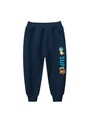 Pantaloni sportivi blu navy per bambini con stampa di dinosauro spaziale e scritte - Blu reale / 90cm