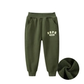 Fleece-lined boys joggers in olive green with HOPE 1986 print and elastic waist - 90cm / Army Green