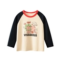 Boys long sleeve raglan T-shirt with cute cartoon bears print in yellow and navy - Beige and Black / 90cm