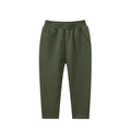 Kids military green cotton joggers with elastic waist and side pockets for comfort - 90 / Army Green
