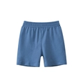 Solid blue kids casual cotton knit shorts with elastic waistband for boys daily wear - 90cm / Bottoms / Army Blue