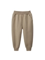 Pantalon de jogging kaki en coton pour garçons avec taille élastique et bords-côtes - 100 / Khaki