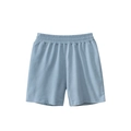 Pantalones cortos de algodón azul claro para niños con cintura elástica y corte informal - Azul Agua