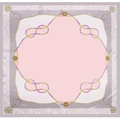 Bohemian paisley 90cm square silk scarf with symmetrical medal print and lace border - 90x90cm / 18# Grey Pink Chain