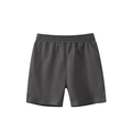 Pantalones cortos de punto gris carbón para niño con cintura elástica y acabado suave - Gris oscuro