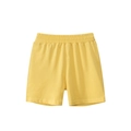Pantalones cortos infantiles en algodón amarillo brillante con cintura elástica - Amarillo