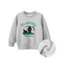 Kids grey heather sweatshirt with panda skateboard print and thick fleece lining - 90cm / Heather Grey