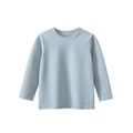 Solid light blue long sleeve t-shirt for kids featuring a classic round neck design - Gray Blue / 90cm