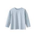 Classic light blue long sleeve crewneck cotton T-shirt for toddlers in casual style - Light Blue / 90cm