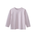 Kids long sleeve crewneck cotton T-shirt in light pink color for a simple daily style - Light Purple / 90cm