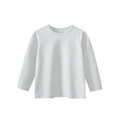T-shirt classica bianca a maniche lunghe per ragazzi con girocollo e un design minimalista - Grigio Argento / 90cm