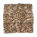 Classic leopard print silk satin square scarf with glossy finish for women's hair accessory - 60x60cm / 20# Light Coffee Leopard