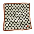 Silk leopard square scarf with brown polka dots, red rose and butterfly patterns - 60x60cm / 7# Coffee Polka Dot