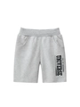 Pantaloncini sportivi grigi per bambini in maglia con stampa tipografica Universe - 90 / Grigio Melange